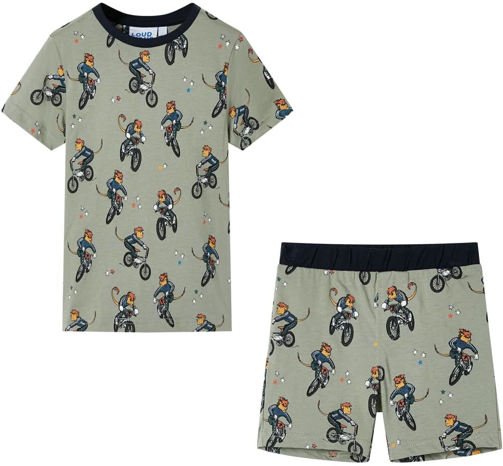 vidaXL Pijama de manga corta infantil caqui claro 140