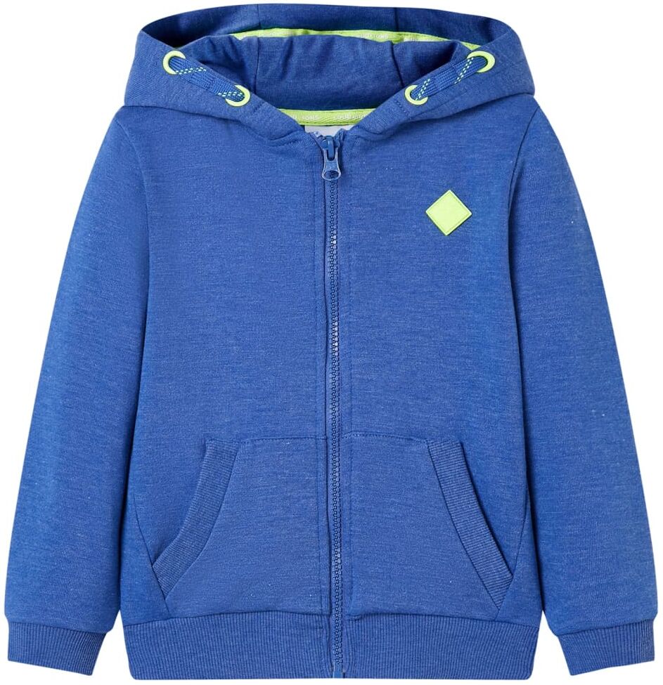 vidaXL Sudadera infantil con capucha y cremallera azul mélange 92