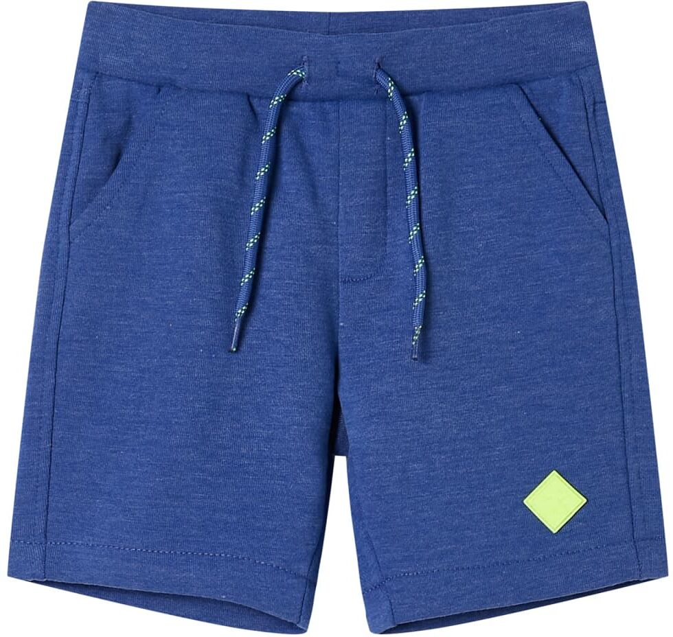 vidaXL Pantalones cortos infantiles con cordón azul mélange 92