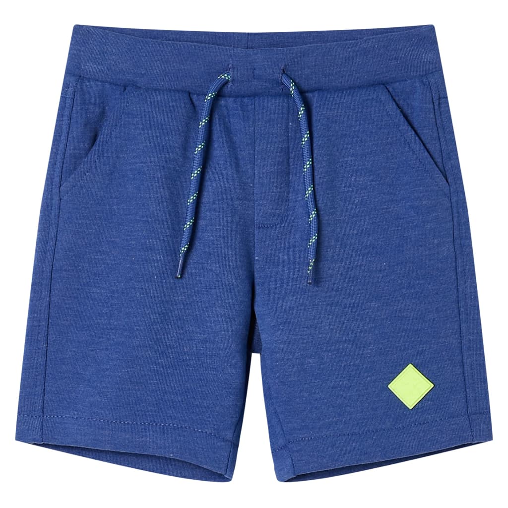 vidaXL Pantalones cortos infantiles con cordón azul mélange 116