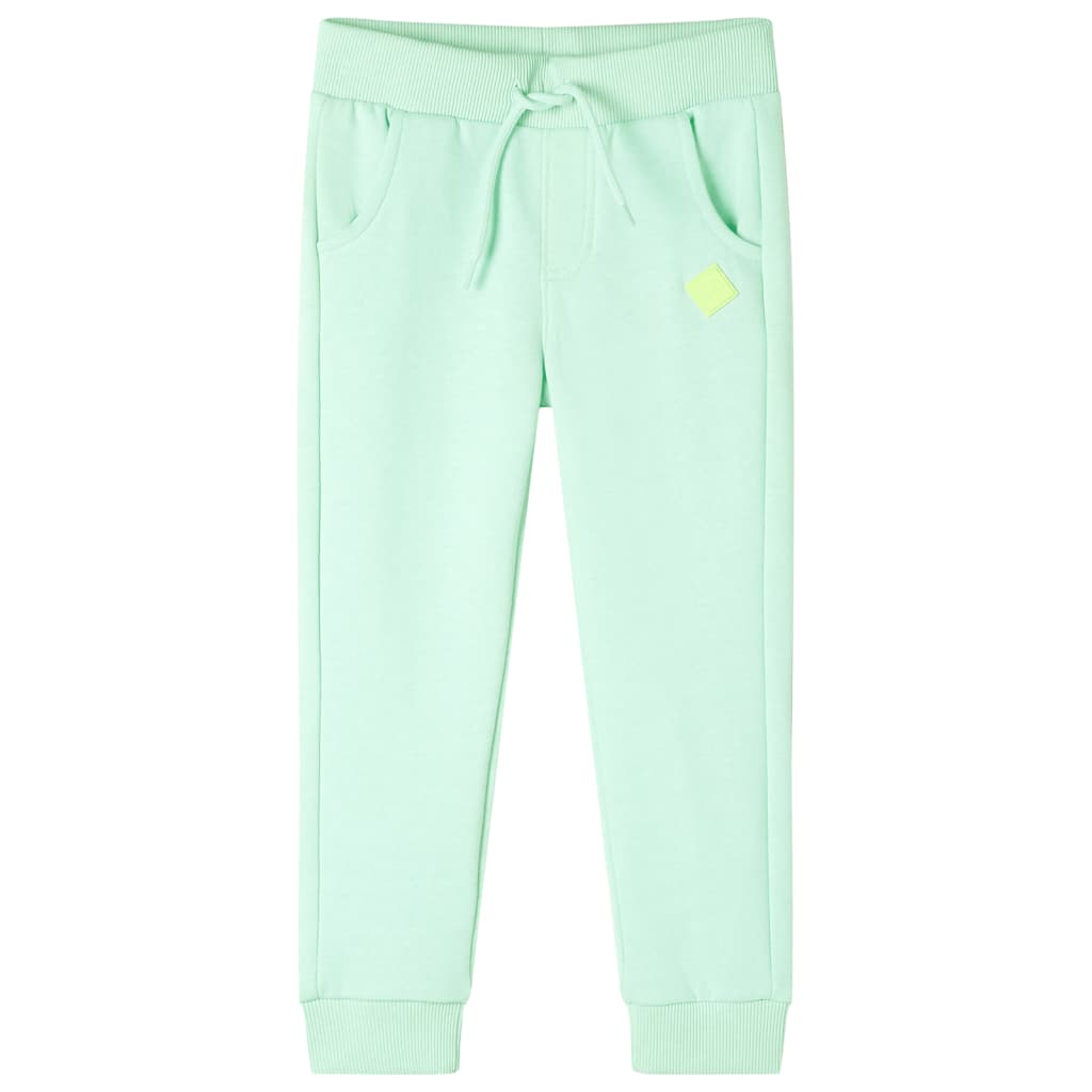 vidaXL Pantalones de chándal infantiles verde brillante 92