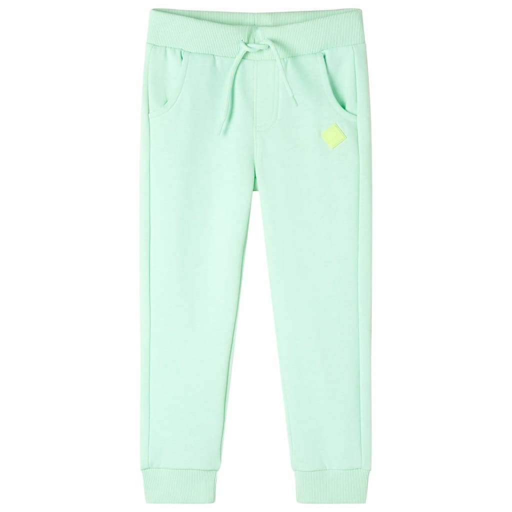 vidaXL Pantalones de chándal infantiles verde brillante 104