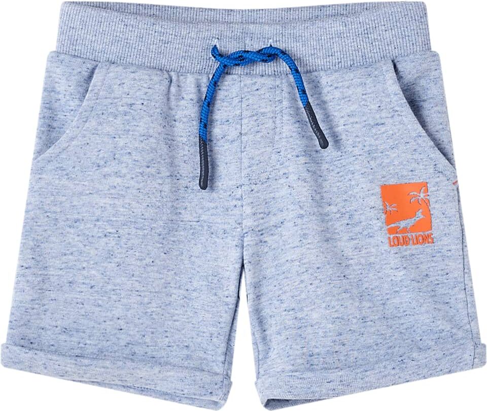 vidaXL Pantalones cortos infantiles con cordón azul mélange 104