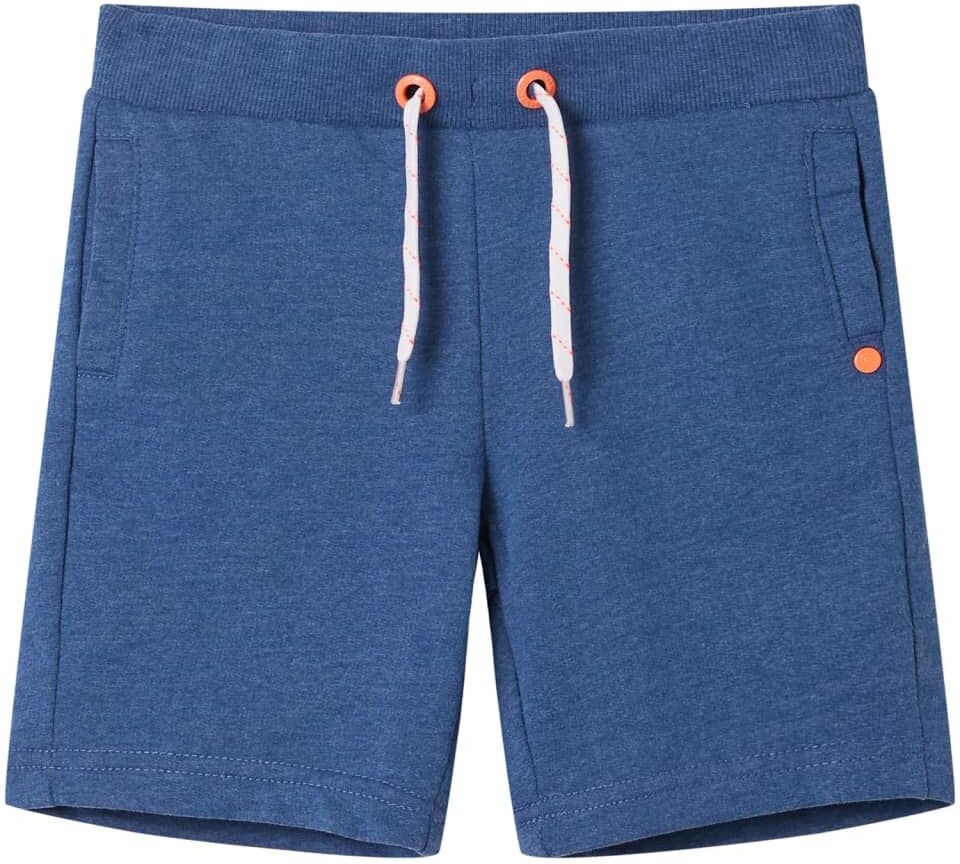 vidaXL Pantalones cortos infantiles con cordón azul oscuro mélange 92