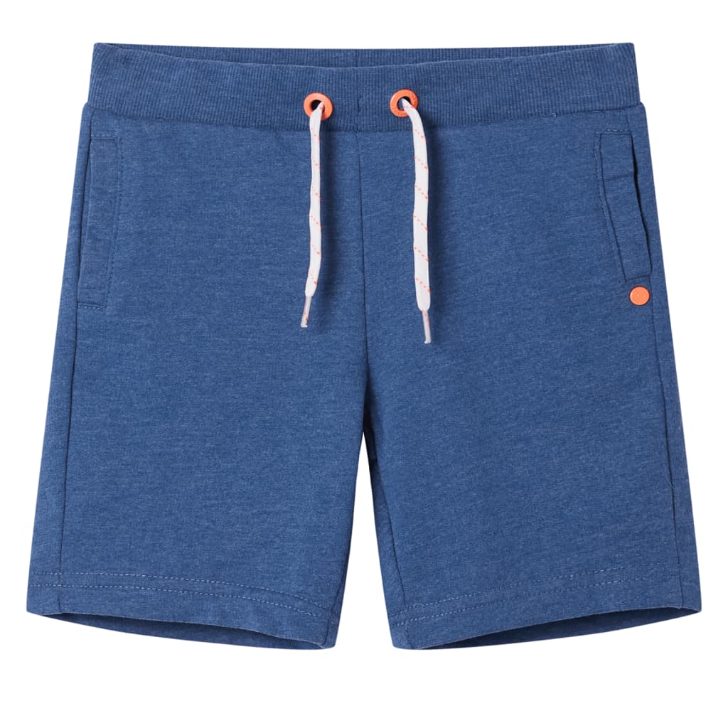 vidaXL Pantalones cortos infantiles con cordón azul oscuro mélange 116