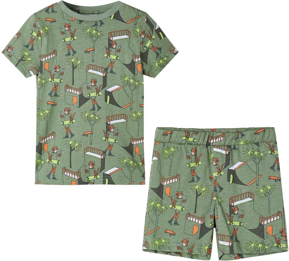 vidaXL Pijama de manga corta infantil caqui claro 104