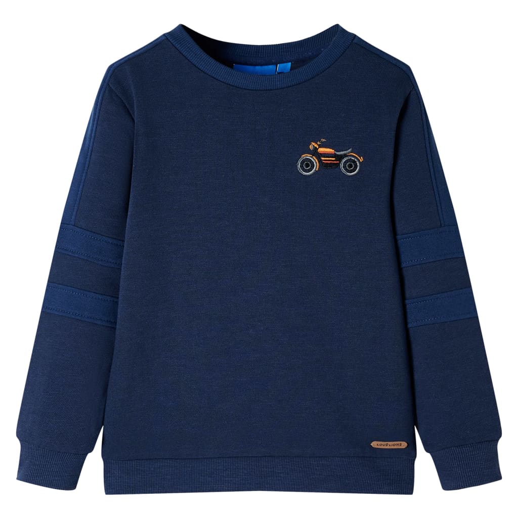 vidaXL Sudadera infantil azul marino mélange 140