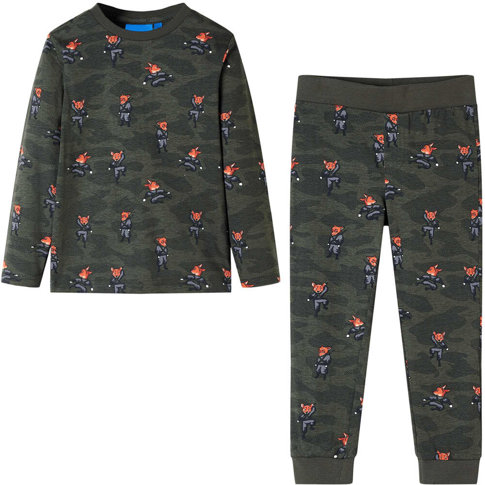 vidaXL Pijama infantil de manga larga caqui 116