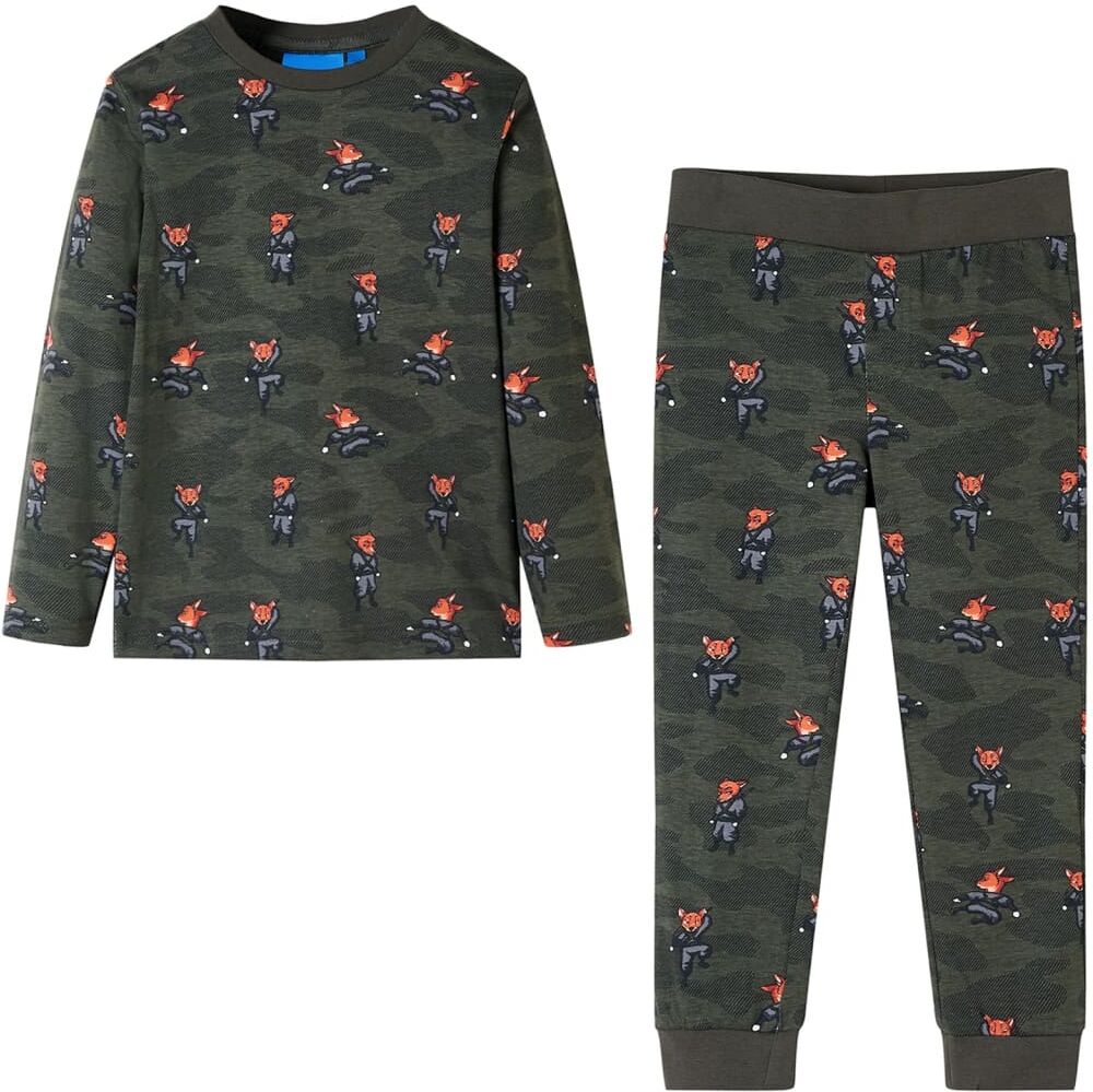 vidaXL Pijama infantil de manga larga caqui 128