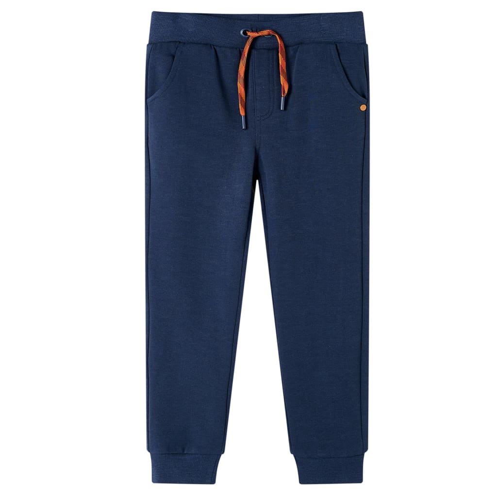 vidaXL Pantalones de chándal infantiles azul marino mélange 92