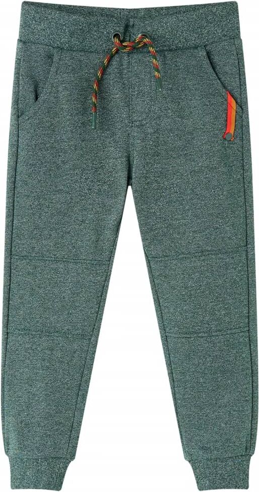 vidaXL Pantalones de chándal infantiles verde oscuro 116