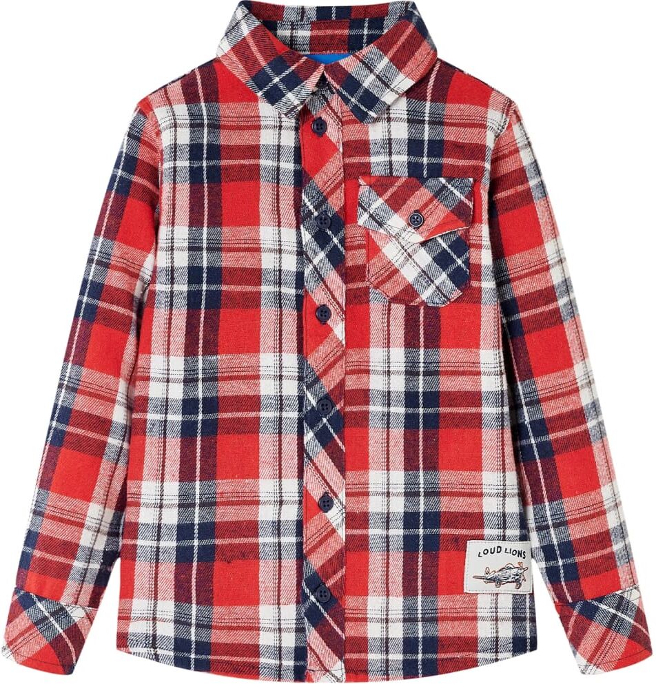 vidaXL Camisa a cuadros infantil rojo y azul marino 104