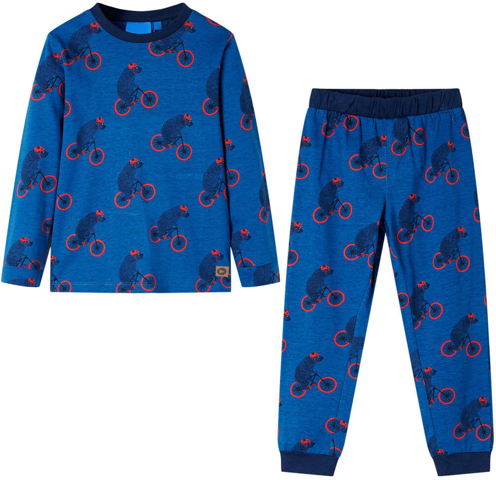 vidaXL Pijama infantil de manga larga petróleo 92