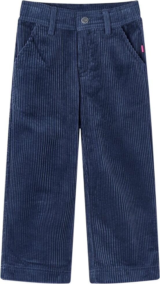 vidaXL Pantalón infantil pana azul marino 104