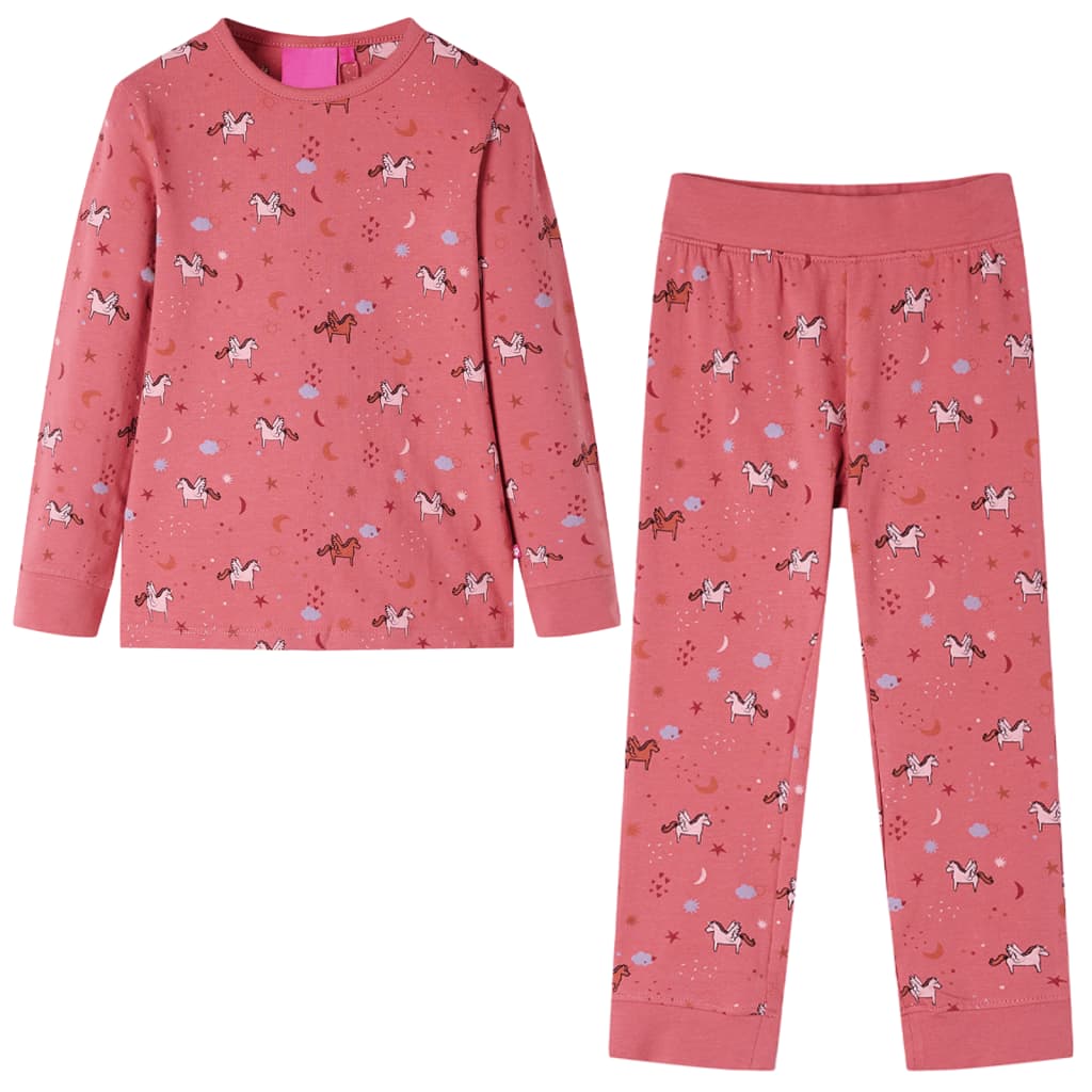 vidaXL Pijama infantil de manga larga rosa 92