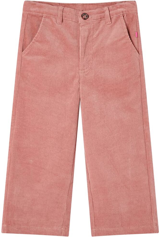 vidaXL Pantalón infantil pana rosa envejecido 140