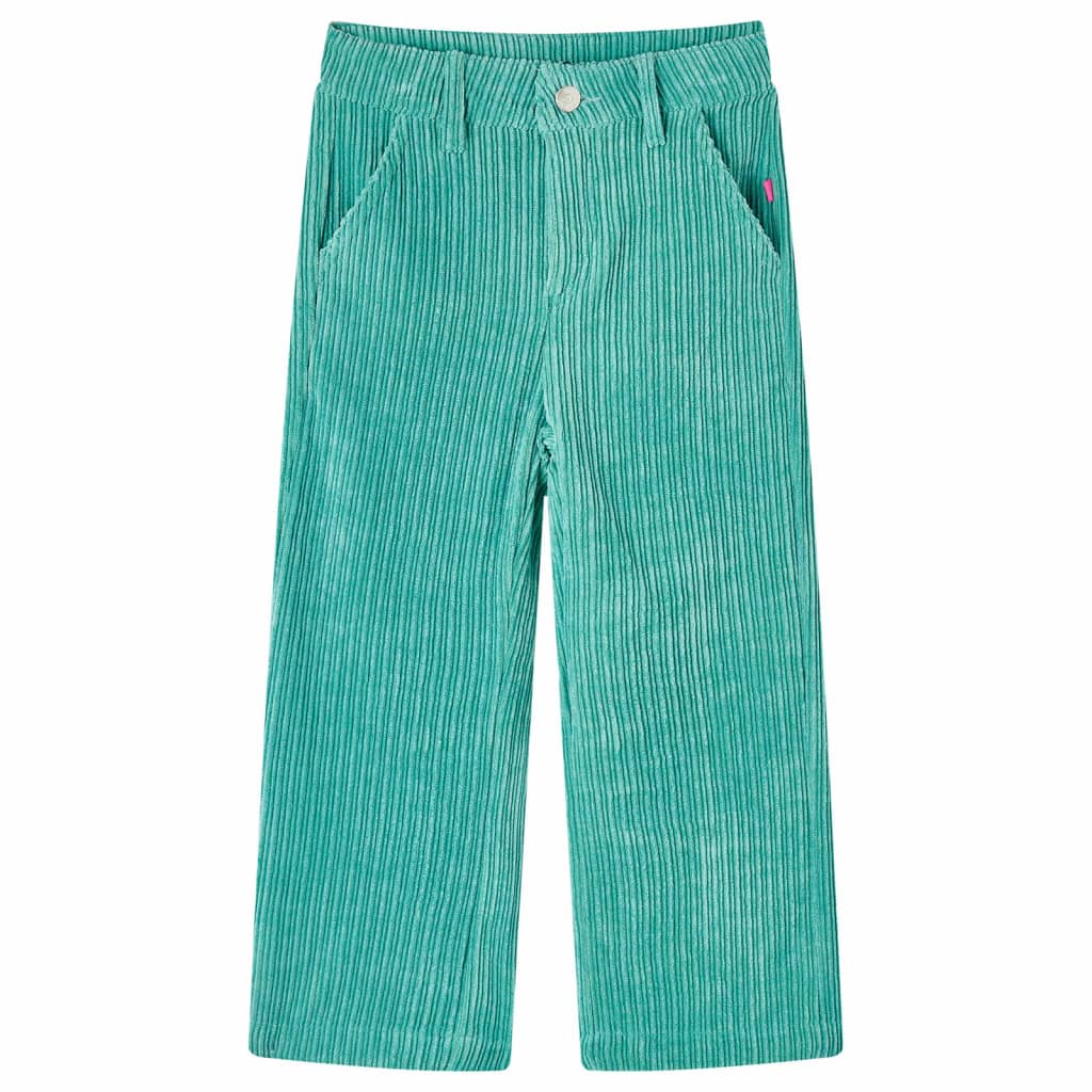 vidaXL Pantalón infantil de pana verde menta 92