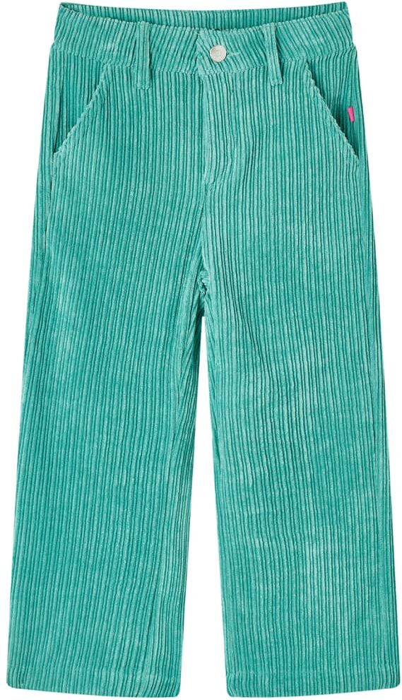 vidaXL Pantalón infantil de pana verde menta 104