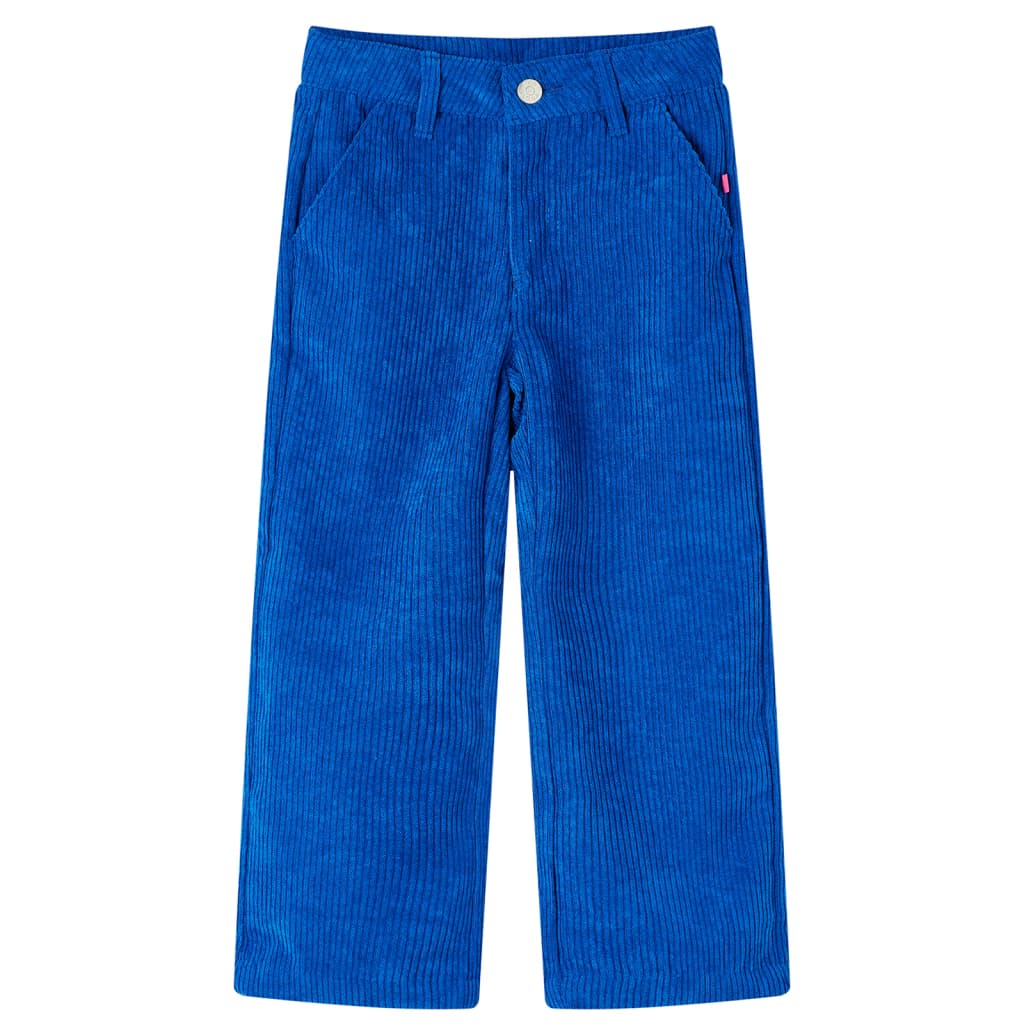 vidaXL Pantalón infantil pana azul cobalto 104