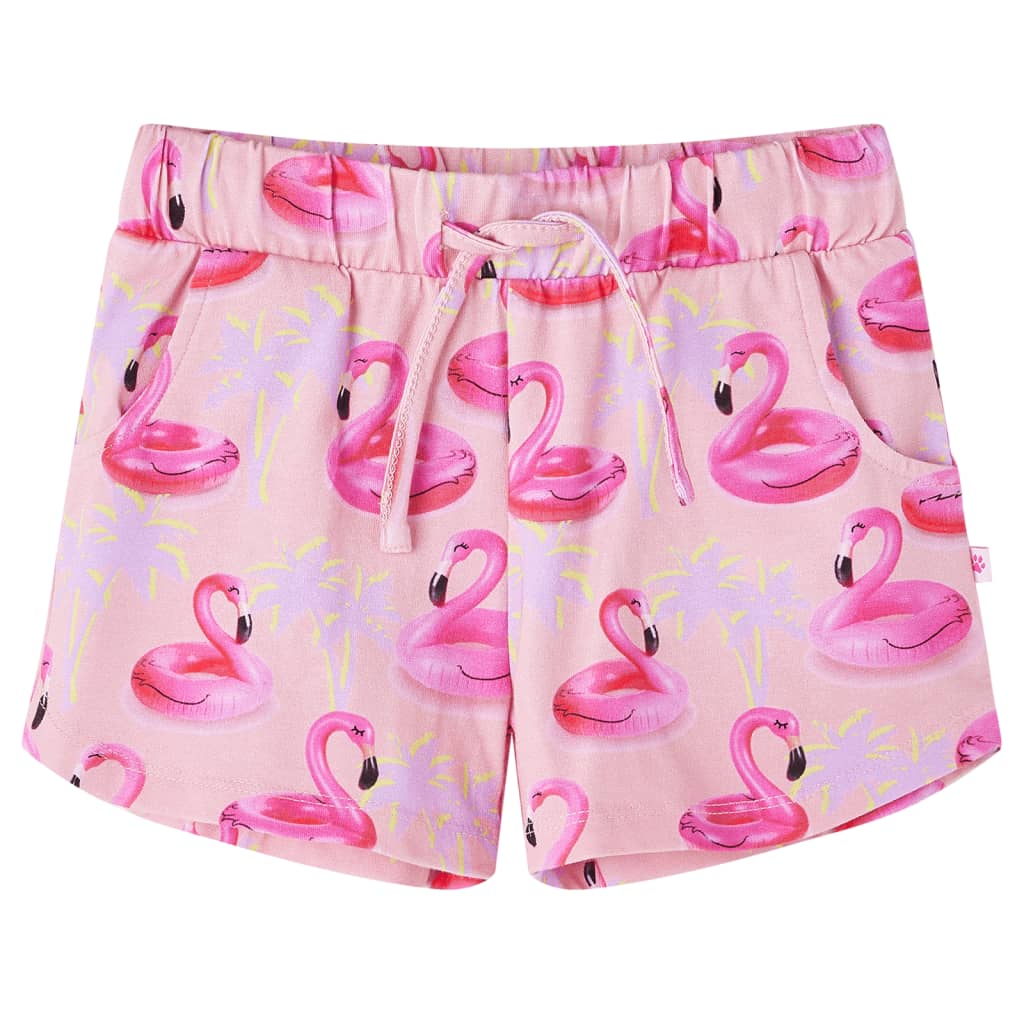 vidaXL Pantalones cortos infantiles con cordón rosa claro 92