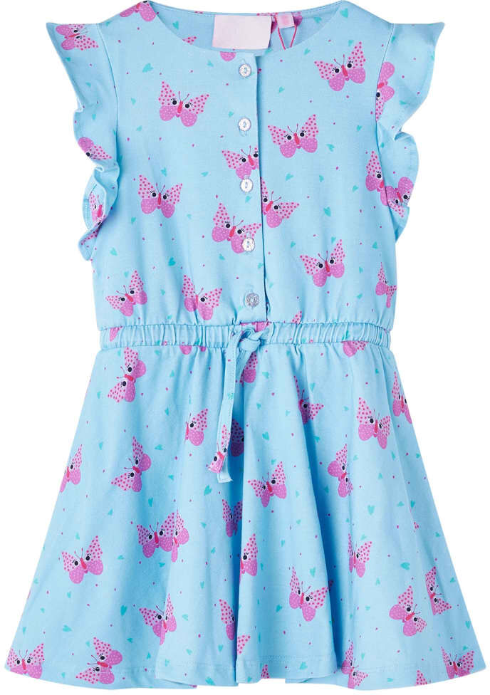 vidaXL Vestido infantil sin mangas con botones azul 92