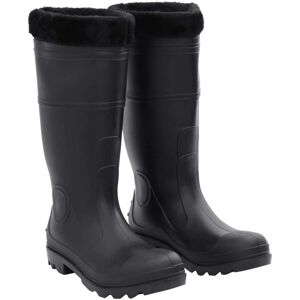 vidaXL Botas de agua con calcetines extraíbles negro número 43 PVC