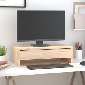 vidaXL Soporte para monitor madera maciza de pino 50x27x15 cm