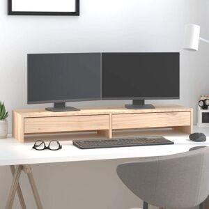 vidaXL Soporte para monitor madera maciza de pino 100x27x15 cm