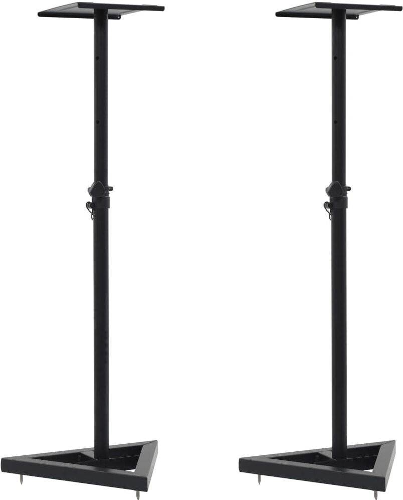 vidaXL Soportes para altavoces de estudio 2 unidades acero negro