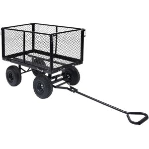 vidaXL Carrito de mano de jardín negro 350 kg