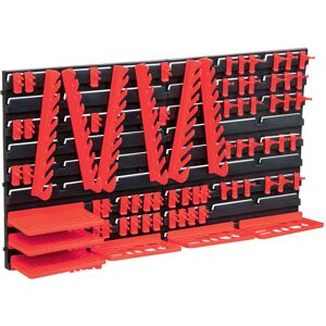 vidaXL Kit de cajas de almacenaje 96 pzas paneles de pared rojo negro