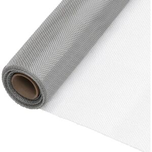 vidaXL Malla mosquitera de acero inoxidable plateada 60x1000 cm