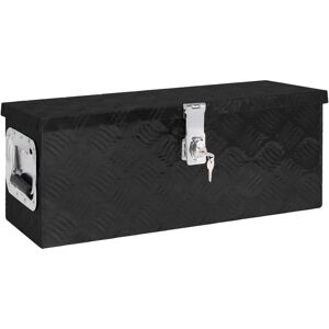 vidaXL Caja de almacenaje de aluminio negro 60x23,5x23 cm