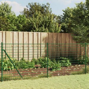 vidaXL Cerca de alambre de acero galvanizado verde 1,1x10 m