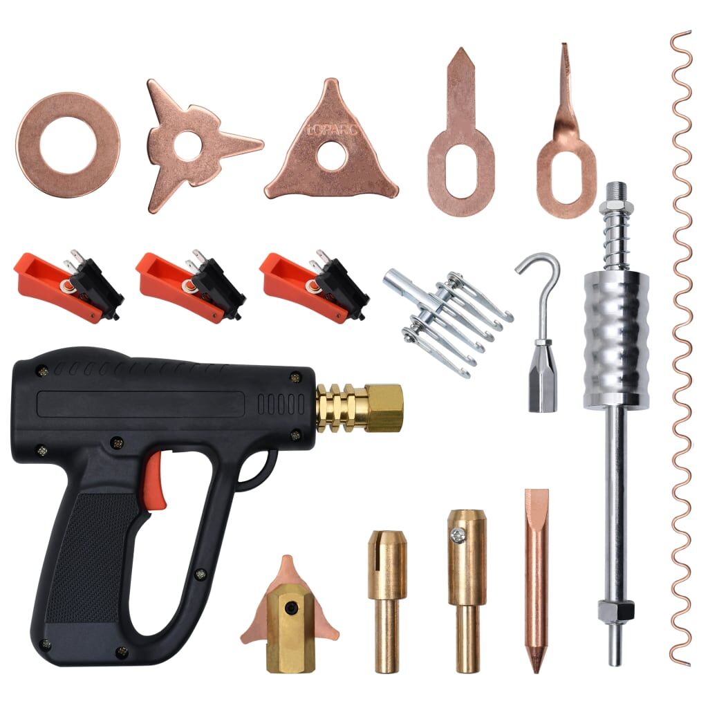 vidaXL Kit de soldador para reparar abolladuras 67 piezas