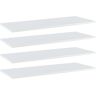 vidaXL Estante para estantería 4 uds madera blanco brillo 100x40x1,5cm