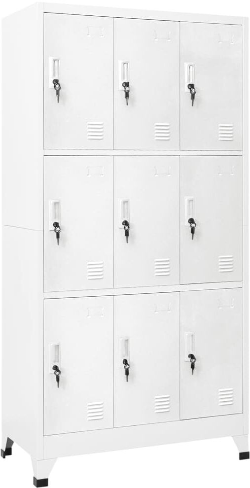 vidaXL Armario taquilla con 9 compartimentos acero gris 90x45x180 cm vidaXL Armario taquilla con 9 compartimentos acero gris 90x45x180 cm
