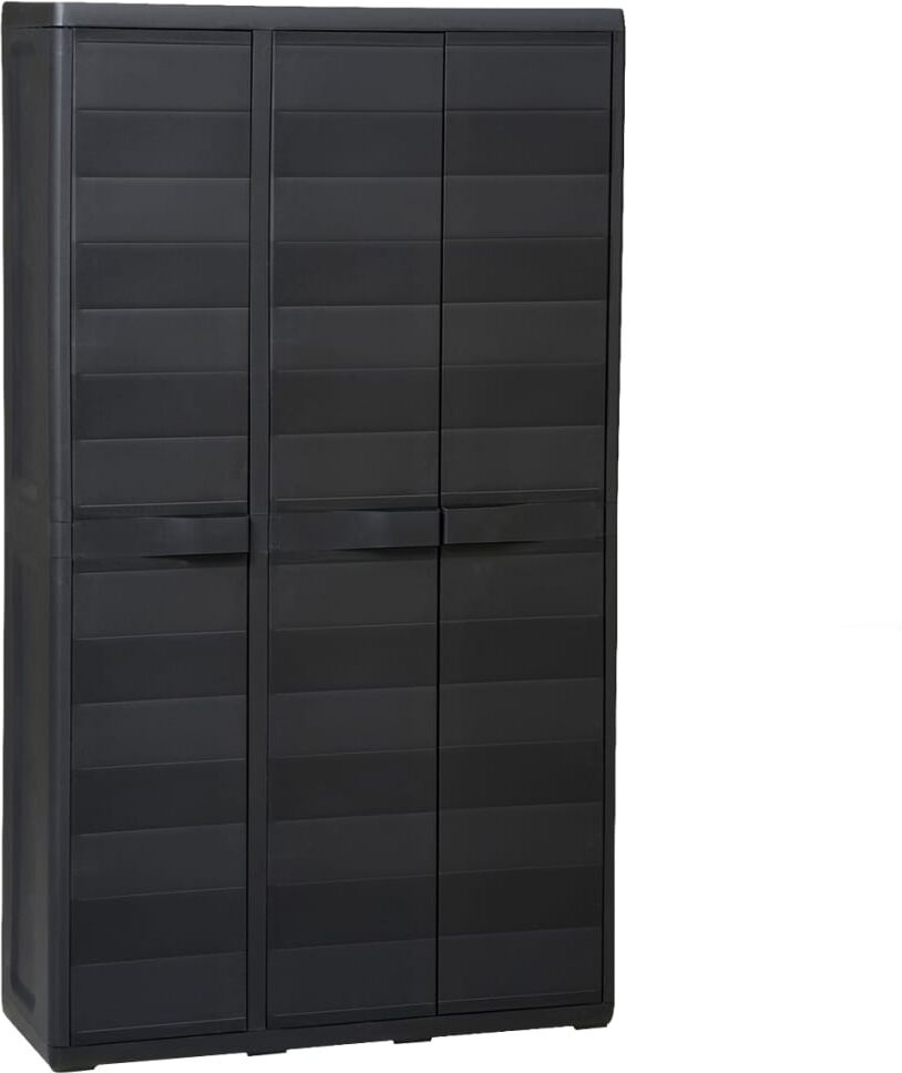 vidaXL Armario de jardín con 4 estantes negro vidaXL Armario de jardín con 4 estantes negro