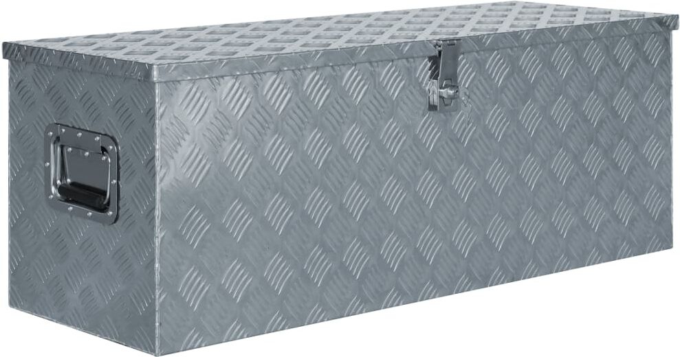 vidaXL Caja de aluminio 110,5x38,5x40 cm plateada vidaXL Caja de aluminio 110,5x38,5x40 cm plateada
