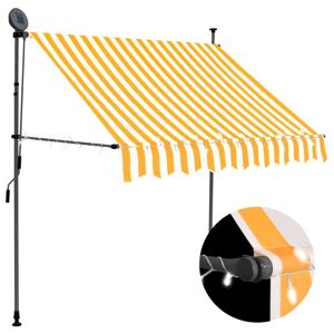 vidaXL Toldo manual retráctil con LED blanco y naranja 200 cm