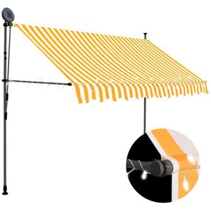 vidaXL Toldo manual retráctil con LED blanco y naranja 300 cm