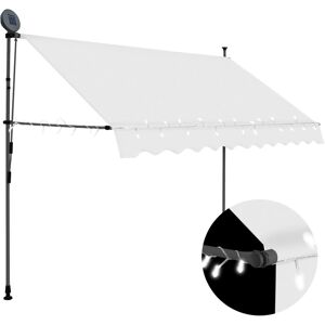 vidaXL Toldo manual retráctil con LED crema 250 cm