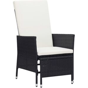 vidaXL Sillón reclinable de jardín con cojines ratán sintético negro