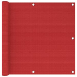 vidaXL Toldo para balcón HDPE rojo 90x500 cm