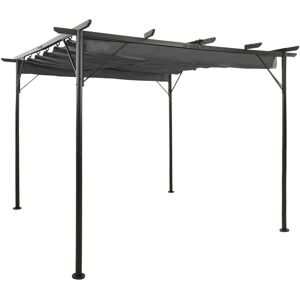 vidaXL Pérgola con tejado retráctil acero gris antracita 3x3m 180 g/m²