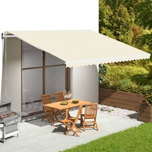 vidaXL Tela de repuesto para toldo crema 5x3,5 m