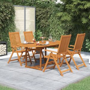 vidaXL Juego de comedor de jardín 5 piezas madera maciza de acacia