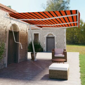 vidaXL Toldo de pie automático naranja y marrón 600x350 cm