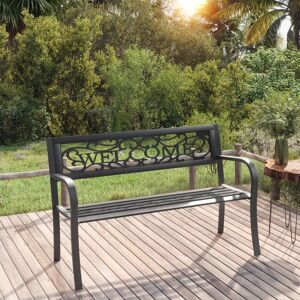 vidaXL Banco de jardín 125 cm acero negro