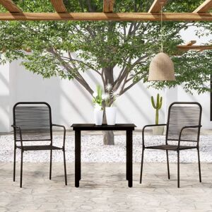 vidaXL Juego de comedor para jardín 3 piezas negro